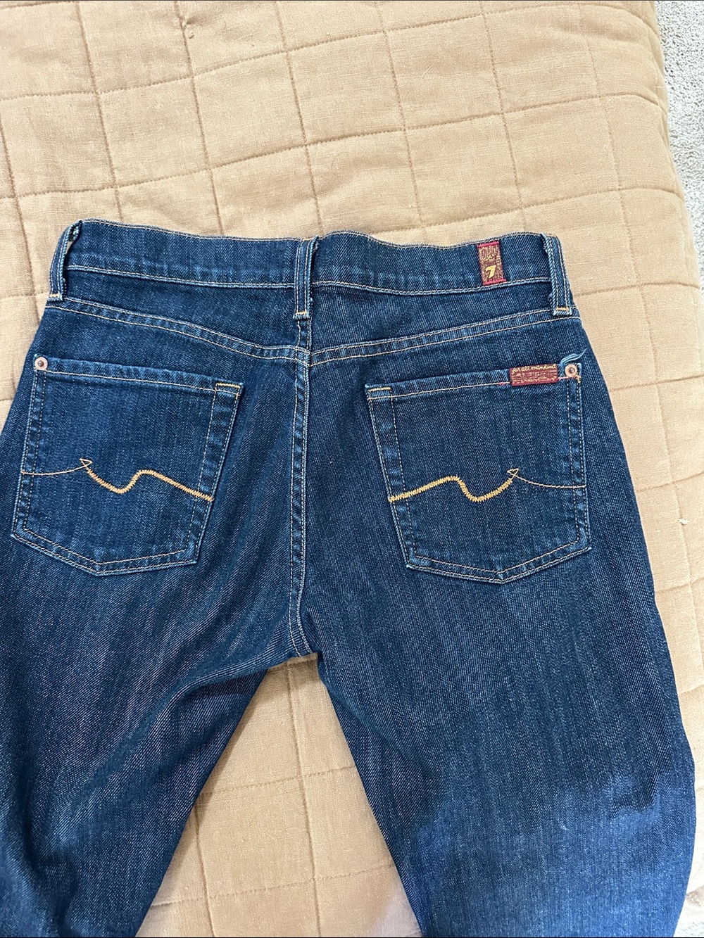 For 7 For All Mankind - Women's Dark Blue Bootcut Denim Jeans - Picture 4 of 6